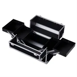 Kuffert til Negleprodukter i Sort/sølv, Str. L